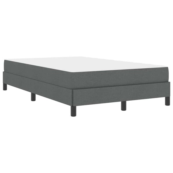 vidaXL Lit à ressorts avec matelas Gris foncé 120 x 200 cm tissu