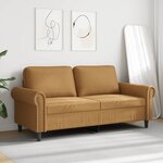 vidaXL Canapé à 2 places Marron 140 cm Velours