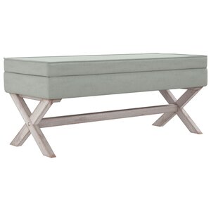 Tabouret de rangement 110 x 45 x 49 cm velours gris clair 02_0010868