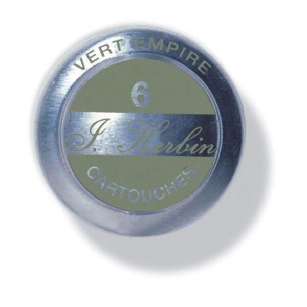Boîte de 6 cartouches d'encre standard Vert empire HERBIN