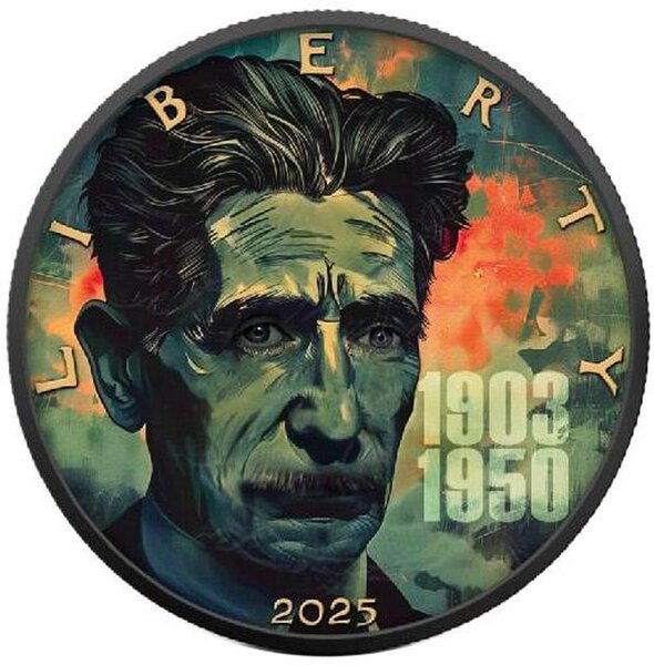 Pièce de monnaie en Argent 1 Dollar g 31.1 (1 oz) Millésime 2025 GEORGE ORWELL