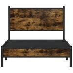 vidaXL Cadre de lit en métal sans matelas chêne fumé 100x190 cm