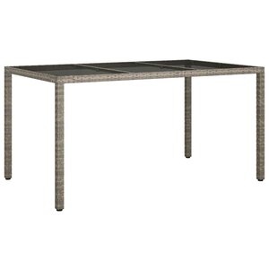 vidaXL Table de jardin pour repas Gris 150 x 90 x 75 cm Poly rotin