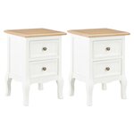vidaXL Tables de chevet 2 Pièces blanc 35x30x49 cm MDF