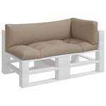 vidaXL Coussins de palette lot de 3 taupe tissu