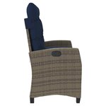 vidaXL Banc inclinable de jardin avec coussins gris résine tressée