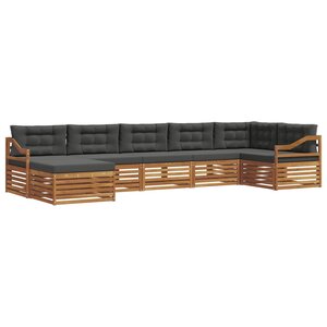 vidaXL Ensemble de canapés d'extérieur 7 pc Naturel et Anthracite