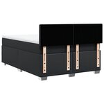vidaXL Sommier à lattes de lit avec matelas Noir 140x200 cm Similicuir
