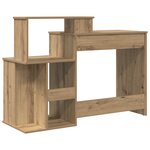 vidaXL Bureau avec rangement Chêne artisanal 120 5 x 44 x 88 5 cm Bois d'ingénierie