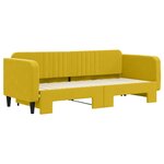 vidaXL Lit de jour avec lit gigogne jaune 80x200 cm velours