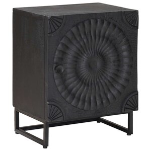 vidaXL Table de chevet faite main Noir 40 x 30 x 50 cm