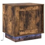 vidaXL Armoires de chevet avec lumières LED 2 Pièces Chêne fumé 44x34 5x45 cm