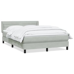 vidaXL Sommier à lattes de lit et matelas gris clair 160x220cm velours