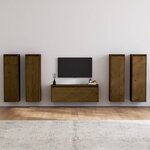 vidaXL Meubles TV 5 Pièces Marron miel Bois massif de pin