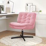vidaXL Fauteuil relaxant pivotant Rose 63 x 75 x 76 cm Velours