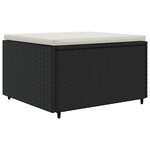 vidaXL Salon de jardin 7 Pièces avec coussins Noir Résine tressée
