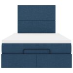 vidaXL Cadre de lit ottoman avec matelas bleu 120x200 cm tissu