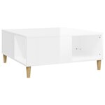 vidaXL Table basse blanc brillant 80x80x36 5 cm bois d'ingénierie