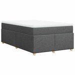 vidaXL Sommier à lattes de lit avec matelas gris foncé 120x190cm tissu