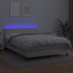 vidaXL Sommier à lattes de lit avec matelas et LED Crème 140x190 cm