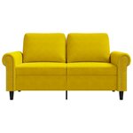 vidaXL Canapé à 2 places Jaune 120 cm Velours