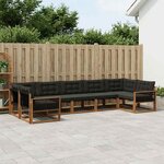 vidaXL Ensemble de canapés d'extérieur 7 Pièces Naturel et noir