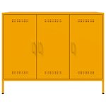 vidaXL Buffet jaune moutarde 100 5x39x79 cm acier laminé à froid