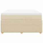 vidaXL Sommier à lattes de lit avec matelas Crème 160x200 cm Tissu