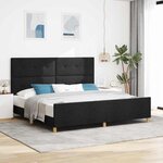 vidaXL Cadre de lit avec tête de lit Noir 200 x 200 cm tissu
