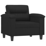vidaXL Fauteuil avec repose-pied Noir 60 cm Similicuir