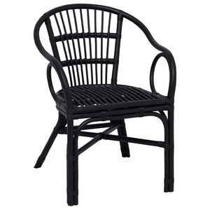 vidaXL Chaise empilable Noir 58 x 60 x 81 cm Rotin