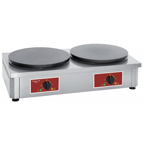 Crêpière professionnelle double electrique plaques rondes en fonte - ø 400 mm -  -