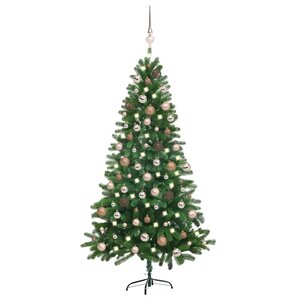 vidaXL Arbre de Noël artificiel pré-éclairé et boules 150 cm Vert
