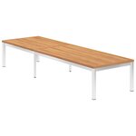 Vidaxl chaise longue avec coussin bois de teck et acier inoxydable