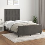 vidaXL Cadre de lit avec tête de lit Gris foncé 120x200 cm Velours