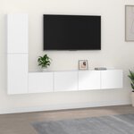 vidaXL Ensemble de meubles TV 4 Pièces Blanc Bois d'ingénierie
