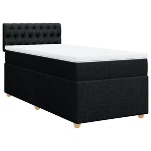 vidaXL Sommier à lattes de lit et matelas Noir 80x200 cm Tissu