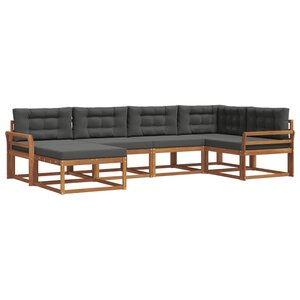 vidaXL Ensemble de canapés d'extérieur 6 pc Naturel et Anthracite