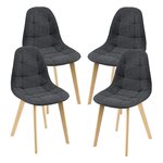 Lot de 4 chaises de salle à manger 86 x 53 x 47 cm noir 03_0006772