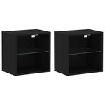 vidaXL Ensemble meuble TV 8 Pièces Chêne noir Bois d'ingénierie