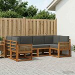 vidaXL Ensemble de canapés d'extérieur 6 Pièces Naturel et Anthracite
