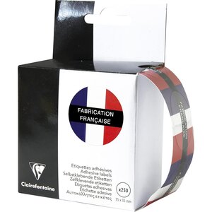 Boîte de 250 étiquettes cadeaux  drapeau français  fabrication française clairefontaine