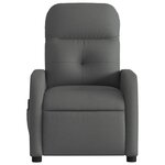 vidaXL Fauteuil inclinable de massage gris foncé tissu