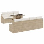 vidaXL Ensemble de canapé de jardin 8 Pièces Beige et crème polyrotin