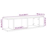 vidaXL Étagères murales 2 Pièces chêne noir 75x18x20 cm bois d'ingénierie