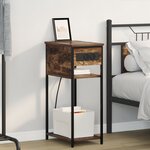 vidaXL Cabinet de chevet Chêne fumé 28.1 x 40.9 x 75 cm