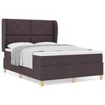 vidaXL Lit à ressorts avec matelas gris foncé 90x190 cm Marron foncé
