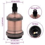 vidaXL Douilles de lampe 2 Pièces bronze rouge E27