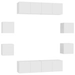 vidaXL Ensemble de meubles TV 8 Pièces Blanc Bois d'ingénierie