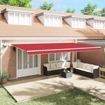vidaXL Auvent Rétractable avec 600 × 300 cm Rouge